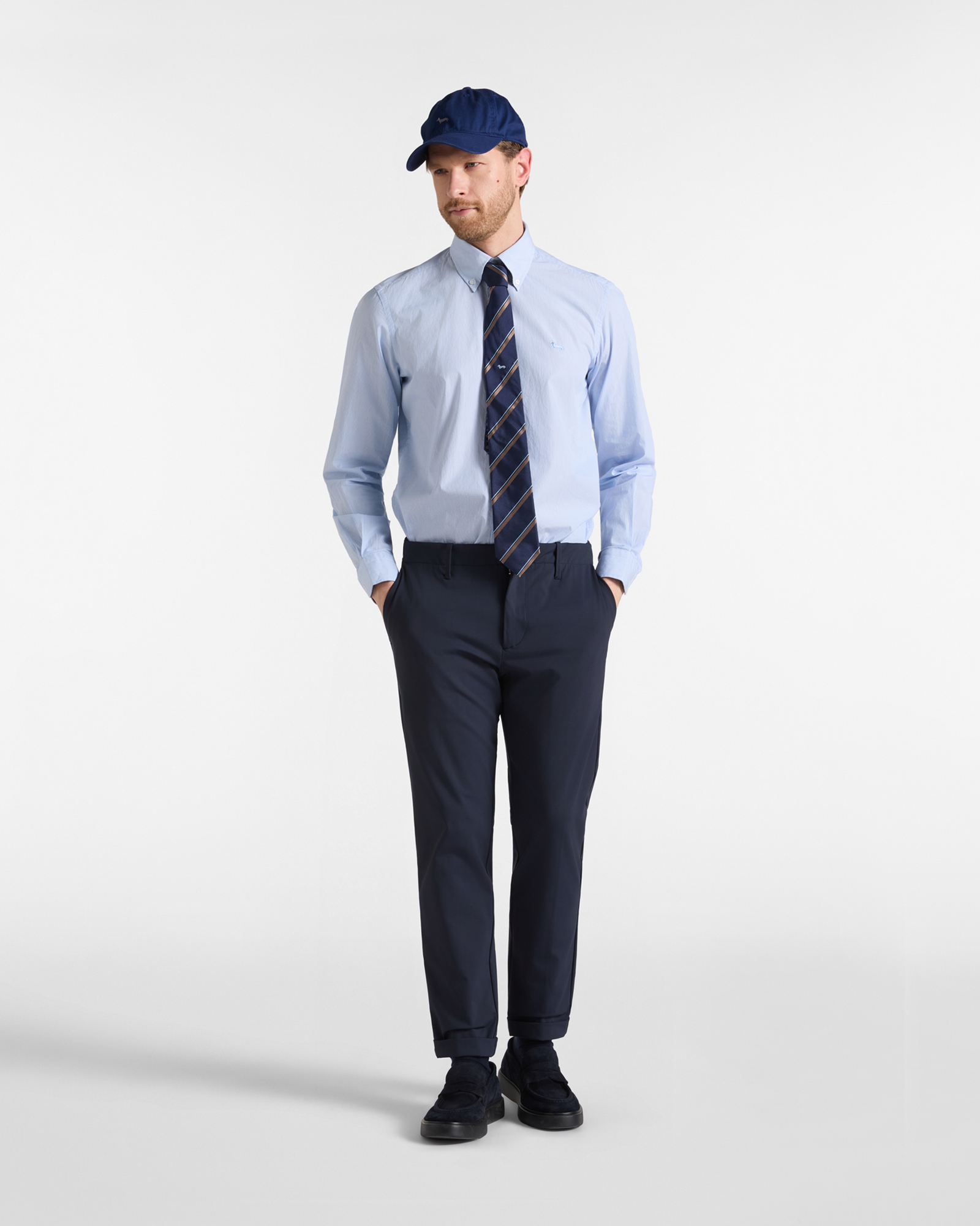 Men's regular-fit yarn-dyed shirt with micro-stripe, SKY, large