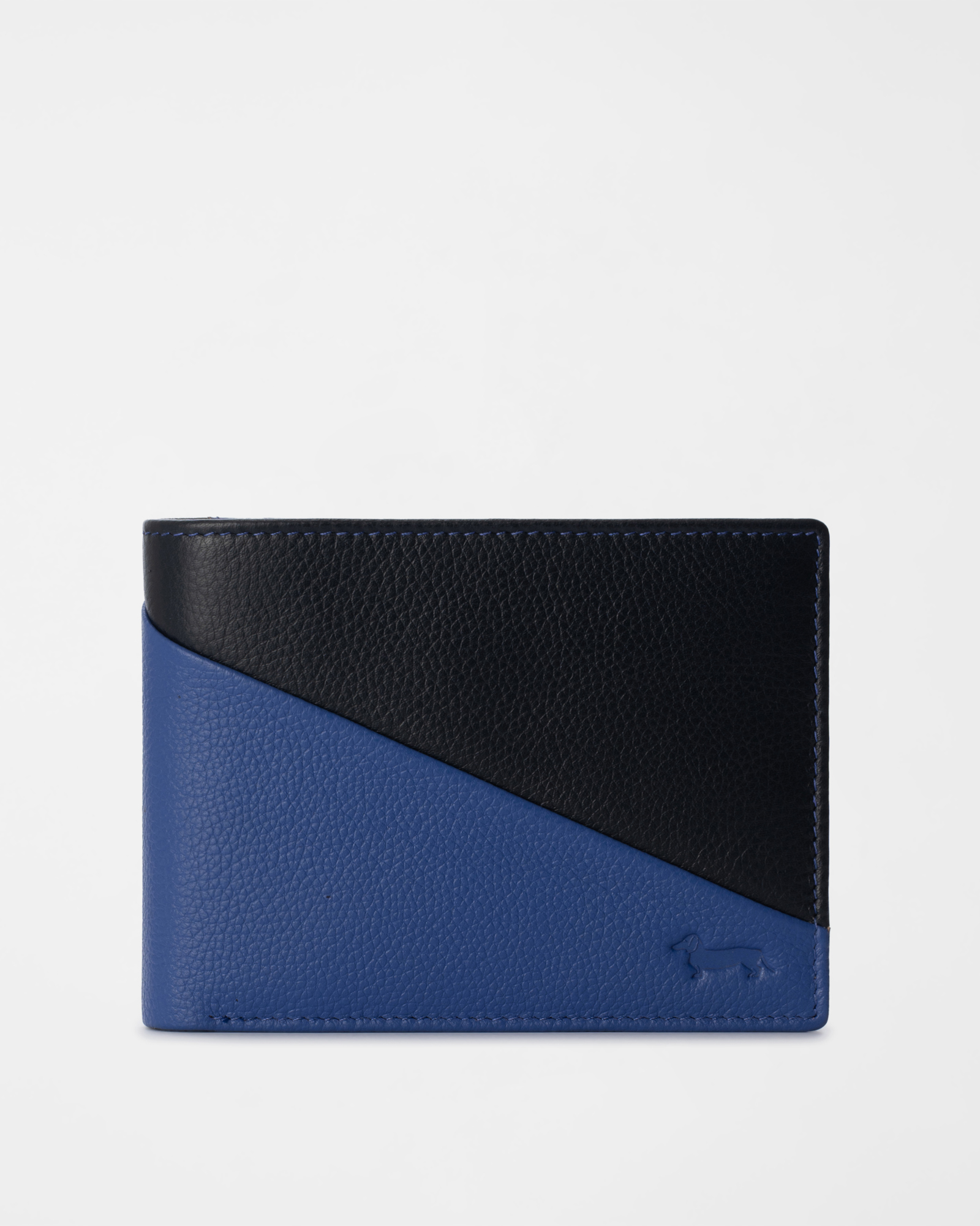 Men&rsquo;s Two-Tone Genuine Leather Wallet with Coin Pocket, LIGHT BLUE, large