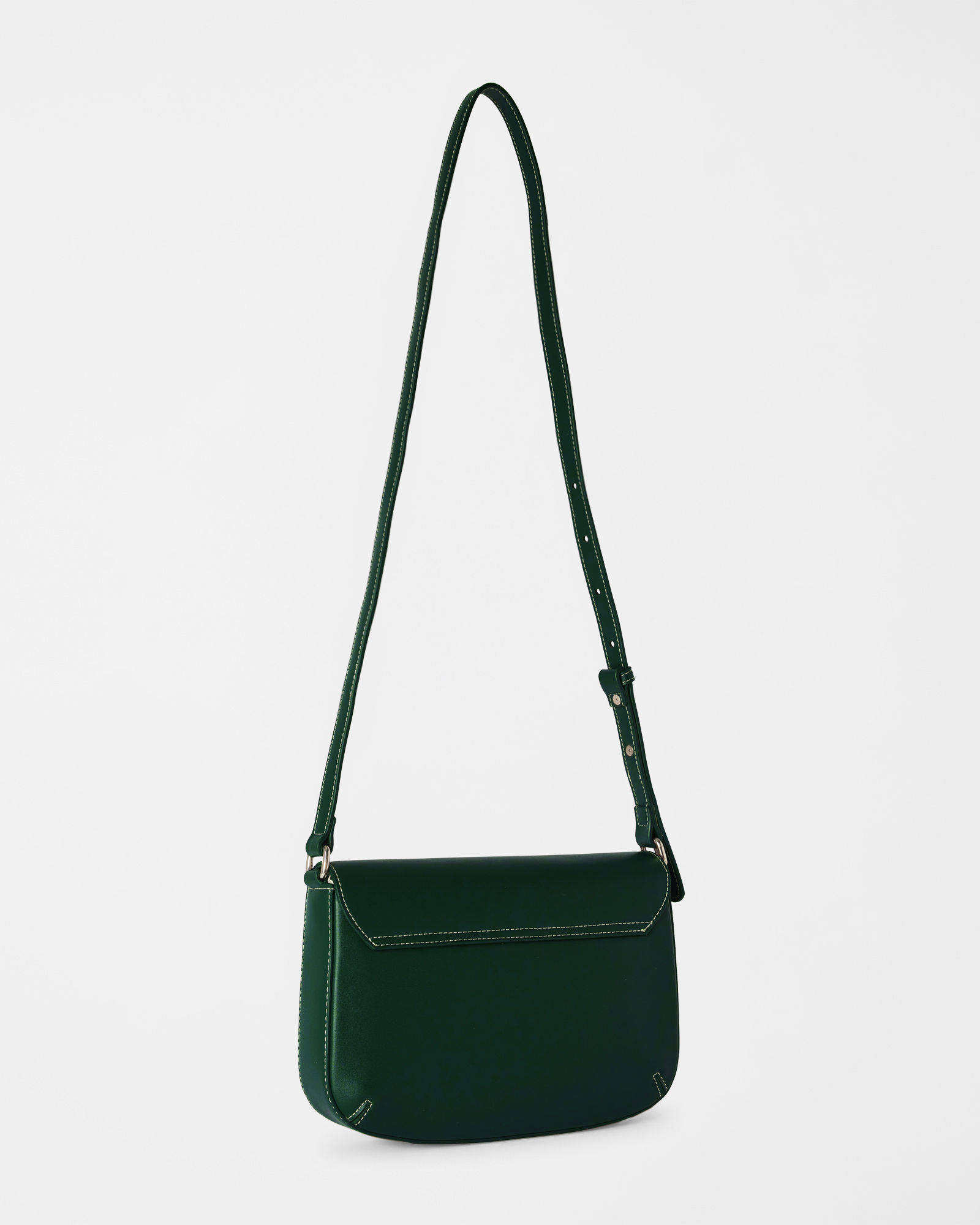 Women's cross-body bag with flap, MINT, large