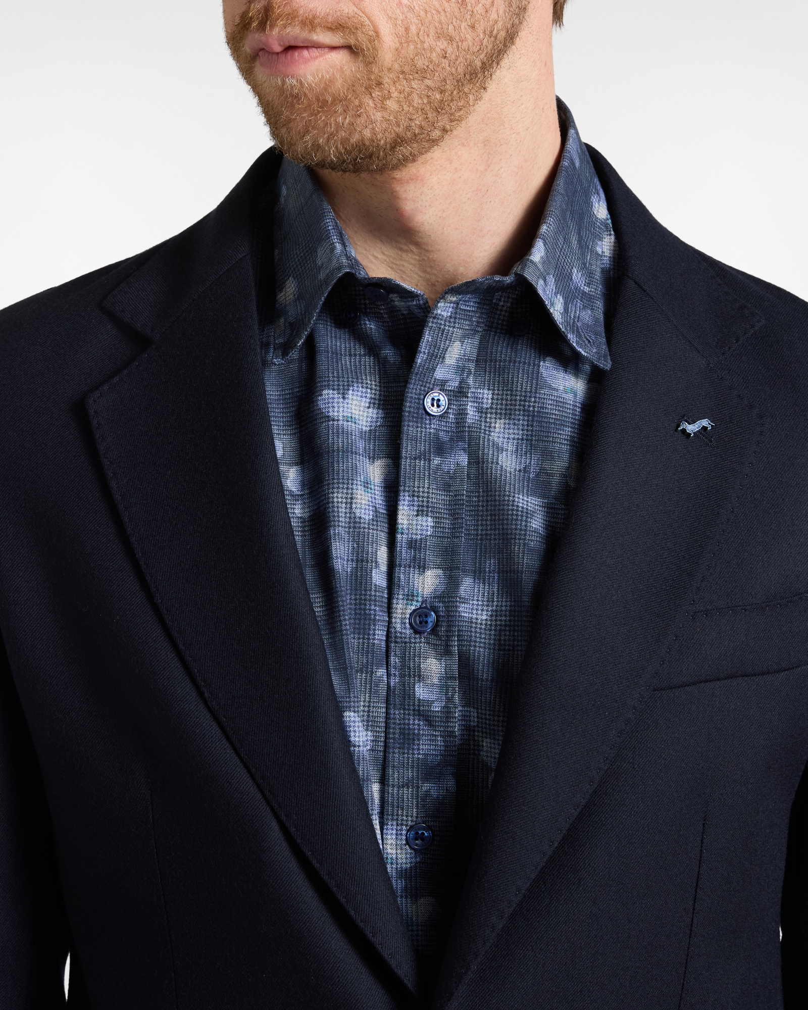 Men's Made-in-Italy pure wool blazer, NAVY BLUE, large