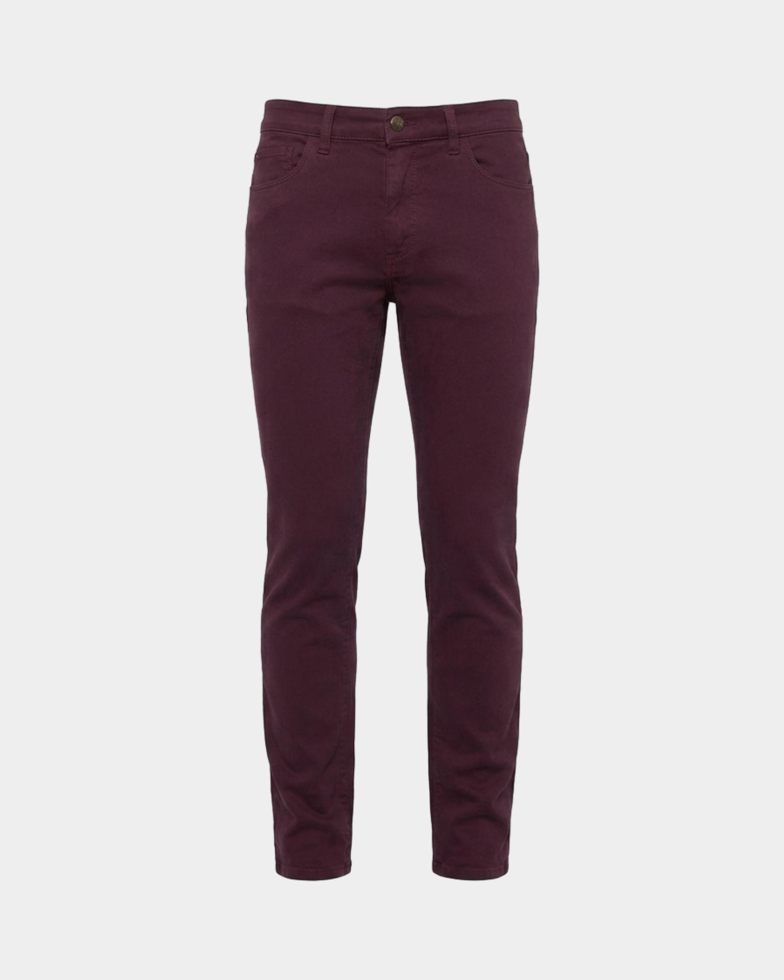 Pantalone Jeans 5 tasche Uomo in cotone stretch grigio Slim Fit Made in Italy, VIOLA SCURO, large