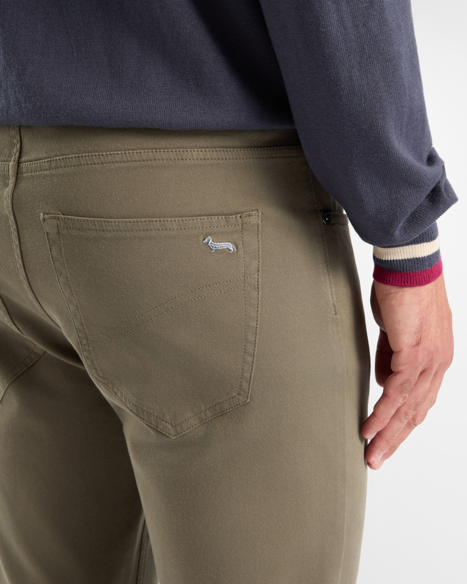 Pantalone 5 tasche Uomo in cotone stretch Narrow Fit, VERDE PETROLIO, large