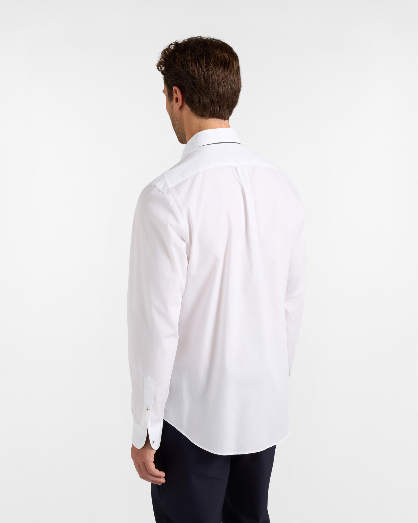 Men's regular-fit  peach poplin shirt with logo, WHITE, large
