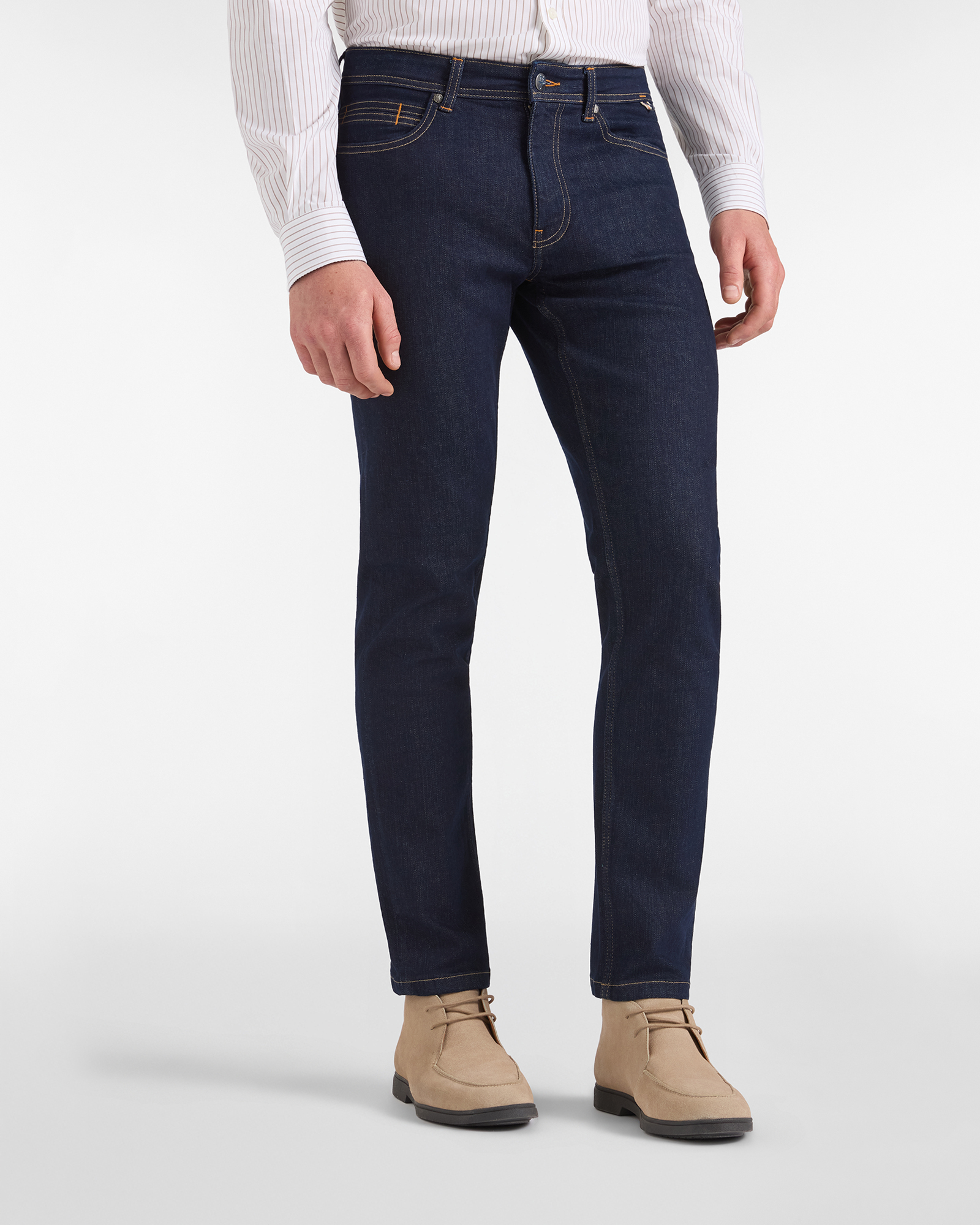 Jeans HBJ Uomo 5 Tasche Narrow Fit Rinse Wash in Cotone Stretch Blu Denim