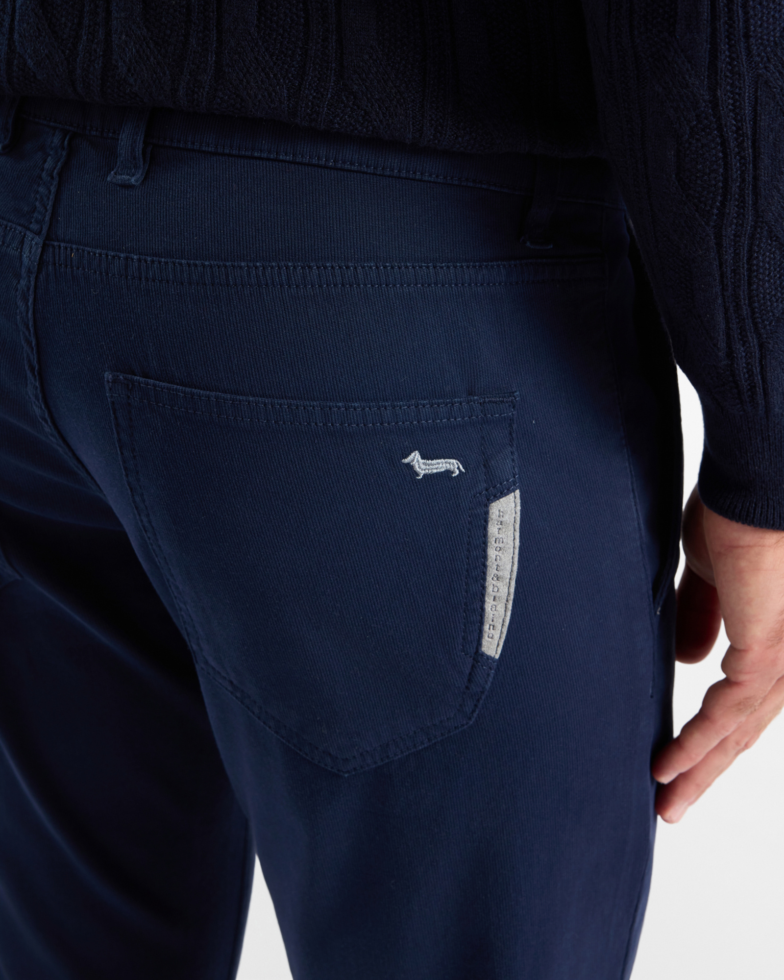 Pantalone 5 tasche Uomo five in cotone stretch  Narrow Fit Made in Italy, BLU NAVY, large