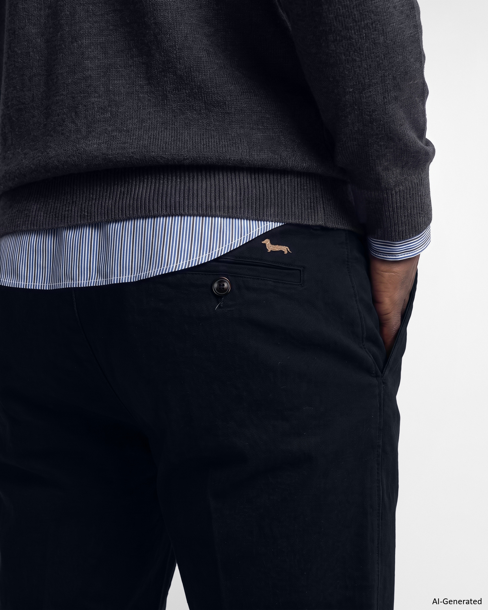 Men&rsquo;s regular-fit stretch cotton chino pants, NAVY BLUE, large
