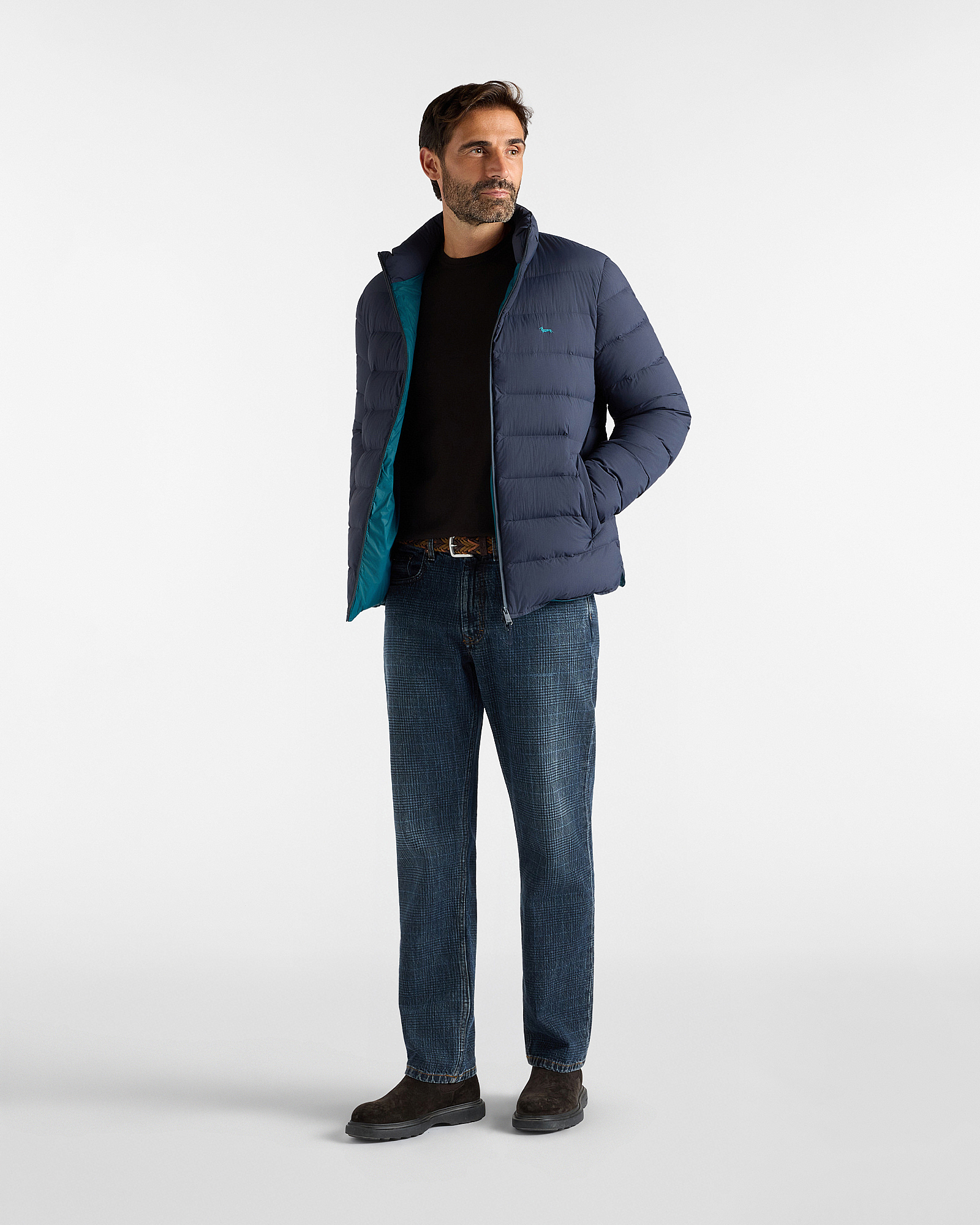 Men&rsquo;s padded bomber jacket in ripstop nylon, NAVY BLUE, large