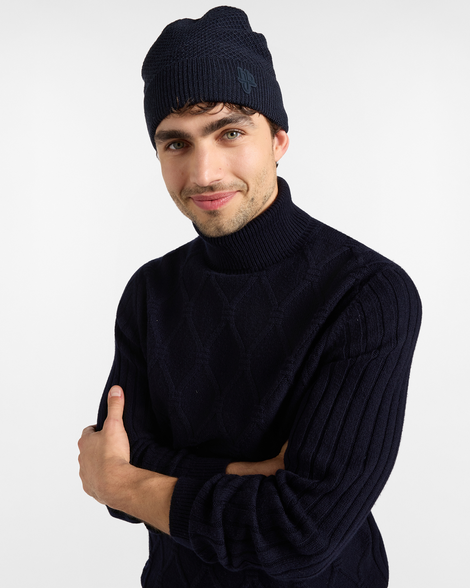 Berretto HBJ Uomo con Patch Logo Blu Blu Scuro