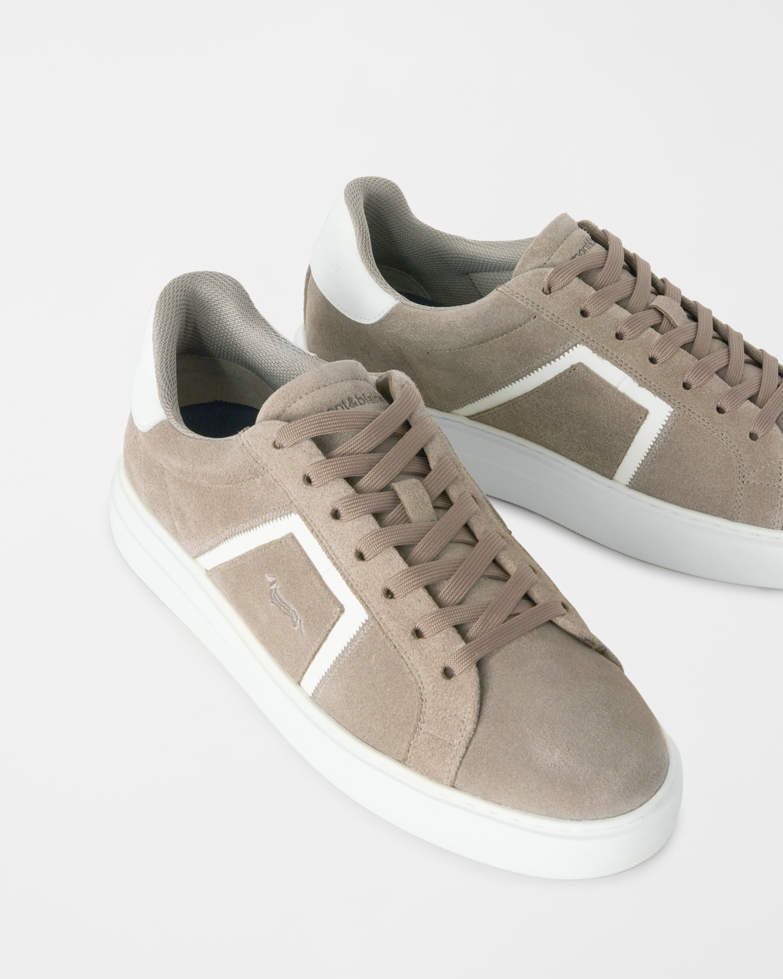 Sneaker Uomo in camoscio con inserti in nylon, TAUPE - OFF WHITE, large