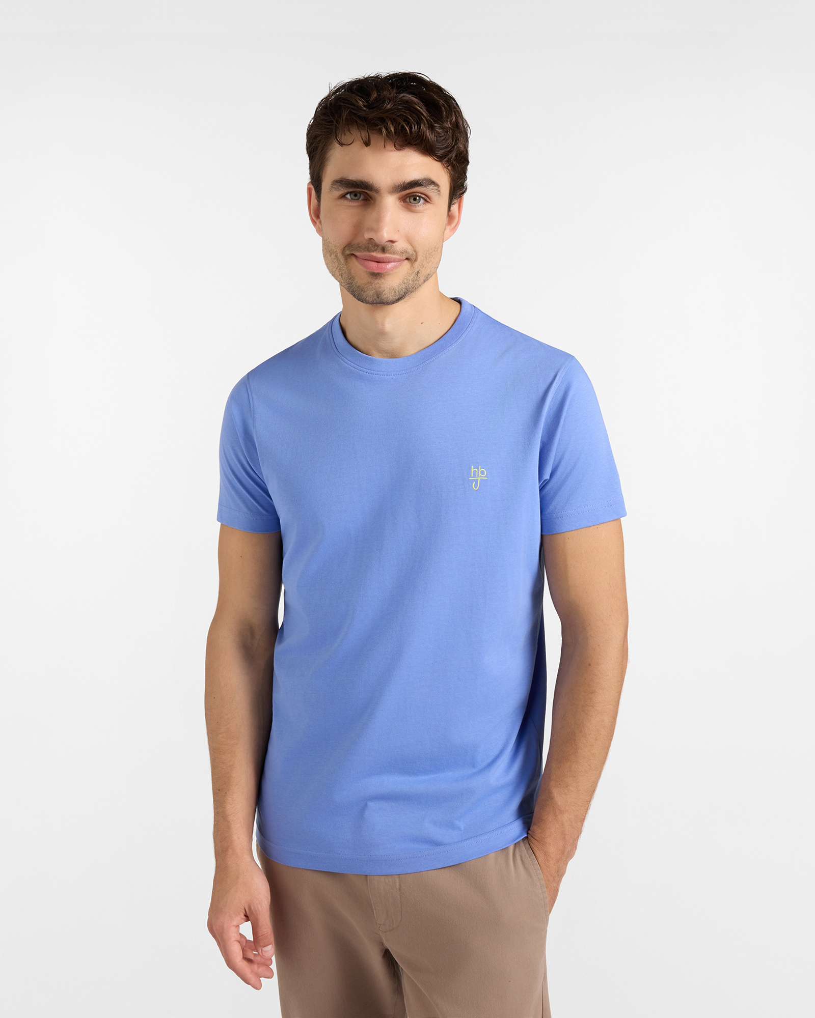 HBJ Men&rsquo;s Narrow Fit T-shirt in Pure Light Blue Cotton