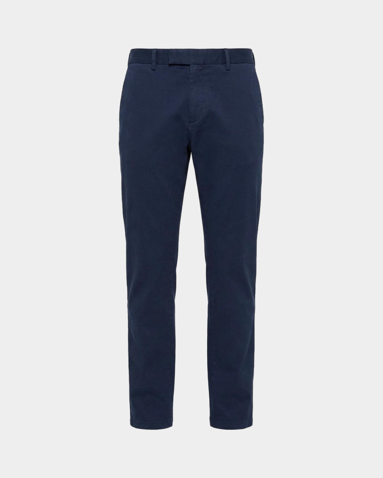 Men's stretch cotton jogger trousers, NAVY BLUE, large