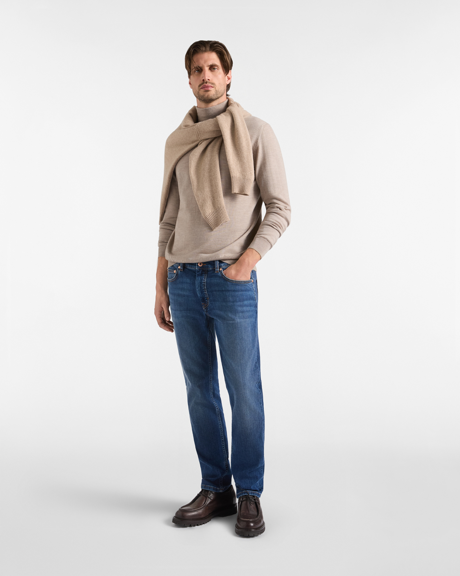 Dolcevita Uomo in 100% pura lana Regular Fit Made in Italy, BEIGE, large