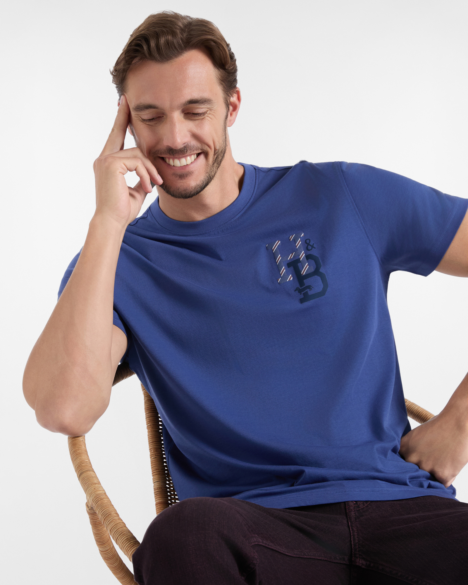 T-shirt Uomo in 100% puro cotone Regular Fit, BLU SPORT, large