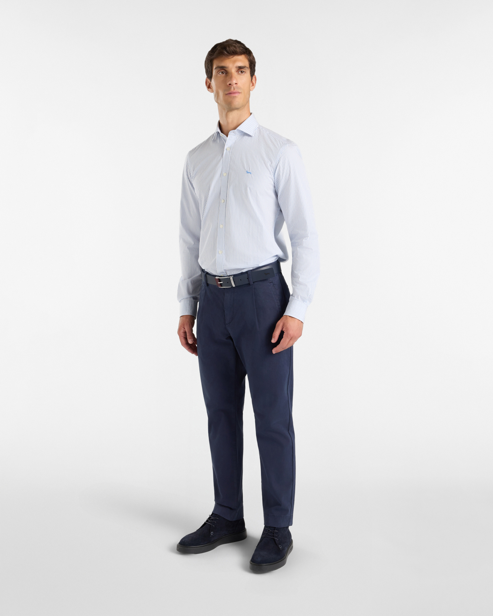 Men&rsquo;s D-Fit stretch cotton chino pants, NAVY BLUE, large